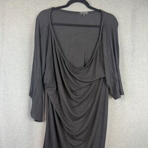 Curvy Sense‎ Plus Size 2X Black Dress Ruching Asymmetrical Hem LBD